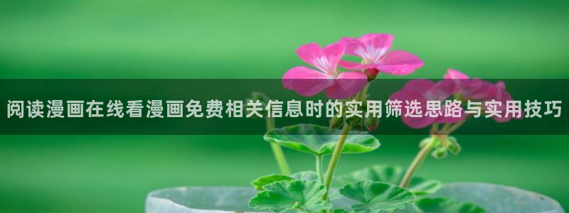 漫画免费看人气漫画排行：阅读漫画在线看漫画免费相关信息时的实用筛选思路与实用技巧