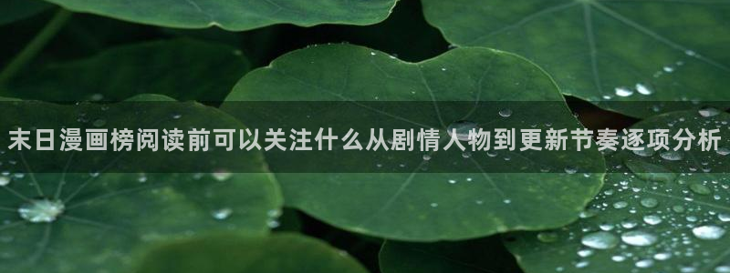 漫画免费看漫画连载：末日漫画榜阅读前可以关注什么从剧情人物到更新节奏逐项分析